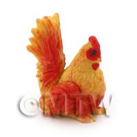 Dolls House Miniature Red And Yellow Hen 