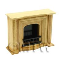1/12th scale - Dolls house Miniature Solid Wood Oak Colour Fireplace 