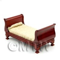Dolls House Miniature Modern Double Ended Wooden Bed