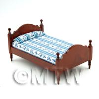 Dolls House Miniature Mahogany Double Bed 