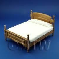 Dolls House Miniature Classic Oak Double Bed