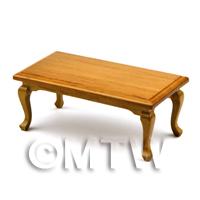 Dolls House miniature Solid Wood Dark Oak Colour Coffee Table 