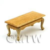 Dolls House Miniature Solid Wood Light Oak Colour Coffee Table 