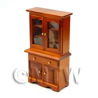 Dolls House Miniature Mahogany Kitchen Display Cabinet