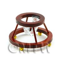 1/12th scale - Dolls House Miniature Solid Wood Mahogany Baby Walker 