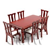 1/12th scale - Dolls House Miniature Georgian Table With 6 Chairs