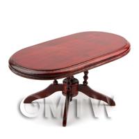 Dolls House Miniature Oval Mahogany Table