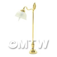 Dolls House Miniature Leaf Floor Lamp With White Shade