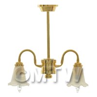 Dolls House Miniature 2 Arm Chandelier