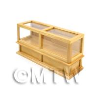 Dolls House Miniature Pine Shop Counter with clear sliding doors
