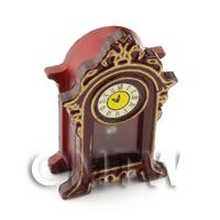 Dolls House Miniature Old Style Brown Mantelpiece Clock 