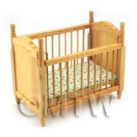 Dolls House Miniature Pine Cot