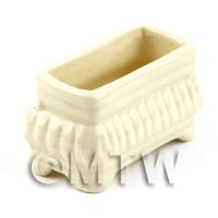 Dolls House Miniature Garden Light Cream Ceramic Flower Box / Planter