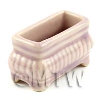 PDolls House Miniature Garden Pale Lilac Ceramic Flower Box / Planter