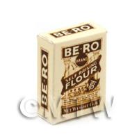 Dolls House Miniature Brown And White Bero Flour Box