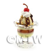 Dolls House Miniature Chocolate and Vanilla Fruit Sundae