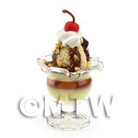  Dolls House Miniature Chocolate and Vanilla Fruit Sundae