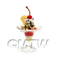  Dolls House Miniature Raspberry and Vanilla Sundae 