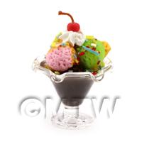  Dolls House Miniature Double Chocolate Sundae 