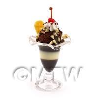  Dolls House Miniature Double Layered Chocolate Sundae 