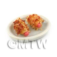 Dolls House Miniature Hot Dog in A Cheese and Crispy Breadcrumb Roll