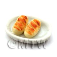 Dolls House Miniature Freshly Baked Bread Roll with Plate