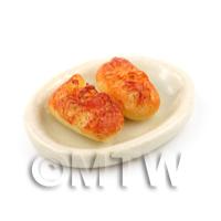 Dolls House Miniature Cheese Topped Baguette Pizzas  