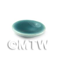 Dolls House Aquamarine 12mm Round Ceramic Plate