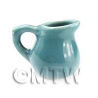 Dolls House Miniature Aquamarine Ceramic Rounded Water Jug