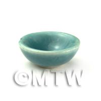 Dolls House Miniature Aquamarine 15mm Ceramic Bowl