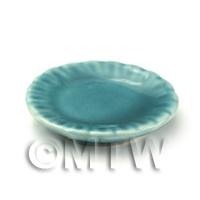 Dolls House Miniature 25mm Fluted Aquamarine Plate