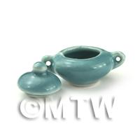 Dolls House Miniature Aquamarine Small Ceramic Serving Dish