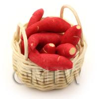 Dolls House Miniature Basket of Hand Made Sweet Potatoes