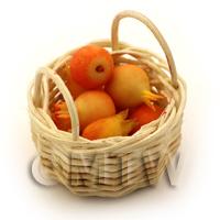 Dolls House Miniature Basket of Handmade Pomegranates