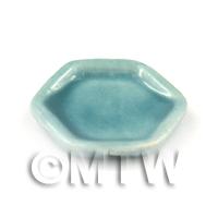 Dolls House Miniature Aquamarine 17mm  Hexagonal Plate