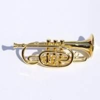 Dolls House Miniature Metal Cornet