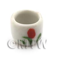 Dolls House Handmade Tiny Cockerel Motif Ceramic Flower Pot