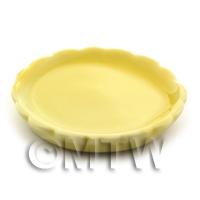 Dolls House Miniature Handmade 40mm Yellow Glazed Ceramic Plate