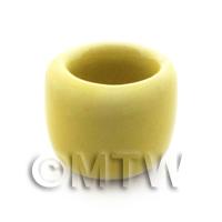 1/12th scale - Dolls House Miniature Handmade Tiny Yellow Glazed Ceramic Flower Pot