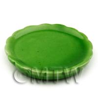 Dolls House Miniature Handmade 40mm Green Ceramic Plate