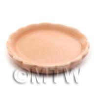 Dolls House Miniature Handmade 40mm Salmon Glazed Ceramic Plate