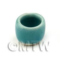 Dolls House Handmade Tiny Aquamarine Ceramic Flower Pot