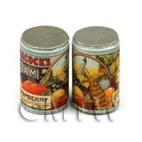 Dolls House Miniature Peacocks Raspberry Jam Can (1890s)