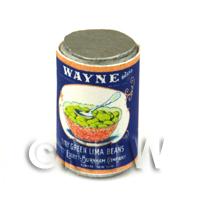 Dolls House Miniature Wayne Green Lima Beans Can (1930s)