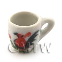 Miniature Cockerel Design Ceramic Soup Mug - White