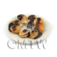 Dolls House Miniature Belgian Pancakes with Chocolate Syrup 