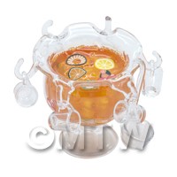 Dolls House miniature Orange Punch In a Glass Punch Bowl 