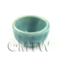 Dolls House Miniature 16mm Aquamarine Deep Ceramic Bowl