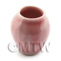 Dolls House Miniature Pink Ceramic Modern Curved Vase