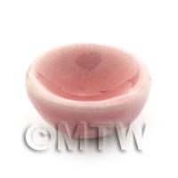 11mm Dolls House Miniature Pink Glazed Ceramic Bowl